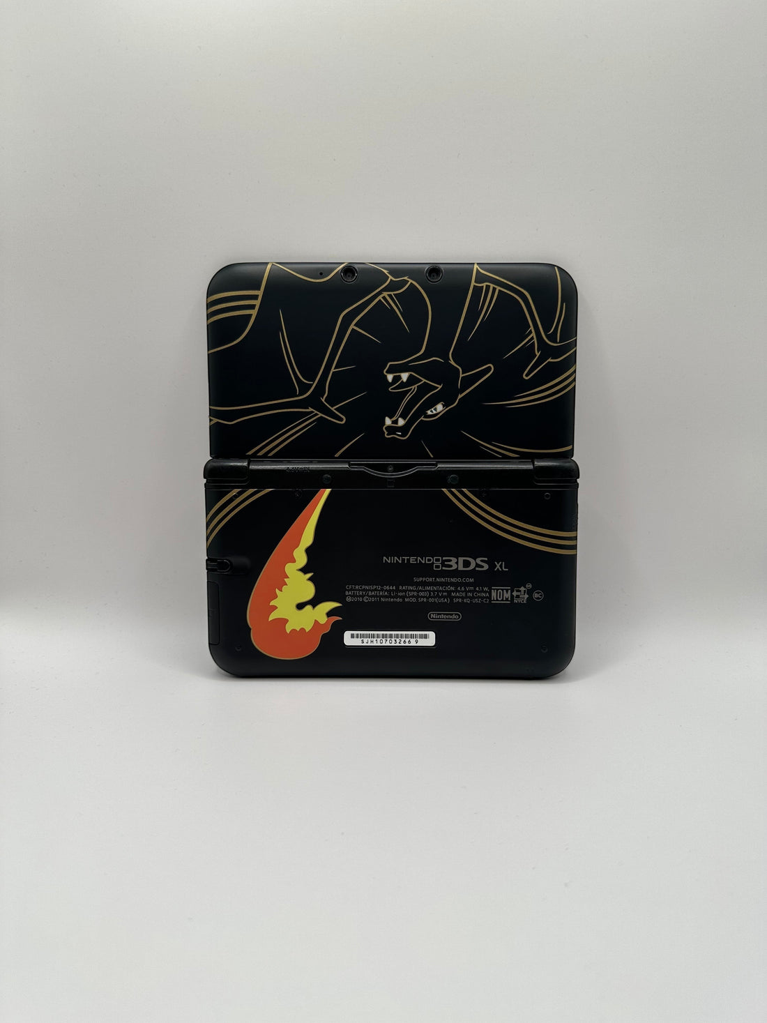 Nintendo 3DS XL - Schwarz, Glurak Design