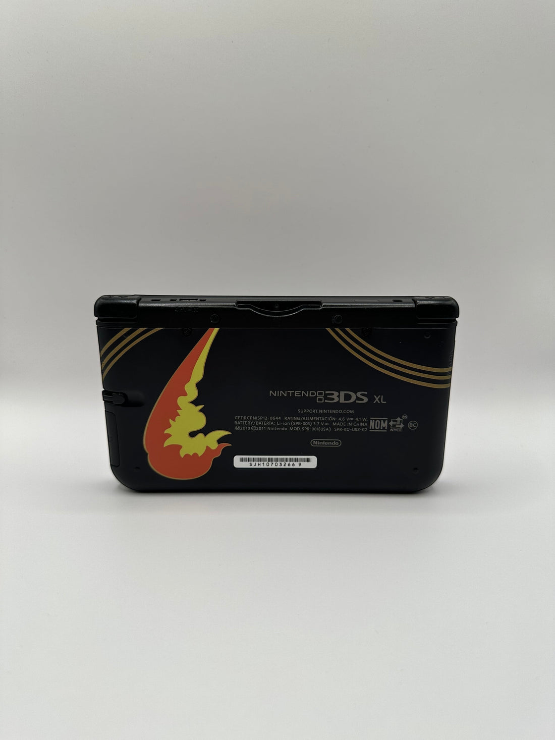 Nintendo 3DS XL - Schwarz, Glurak Design