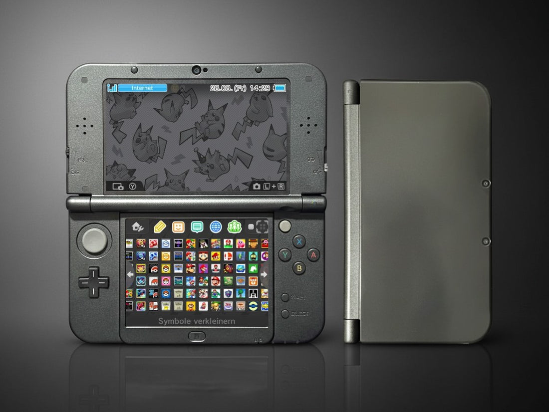 New Nintendo 3DS XL in Dunkelgrau mit IPS-Display, Zustand A+ – Hauptbild